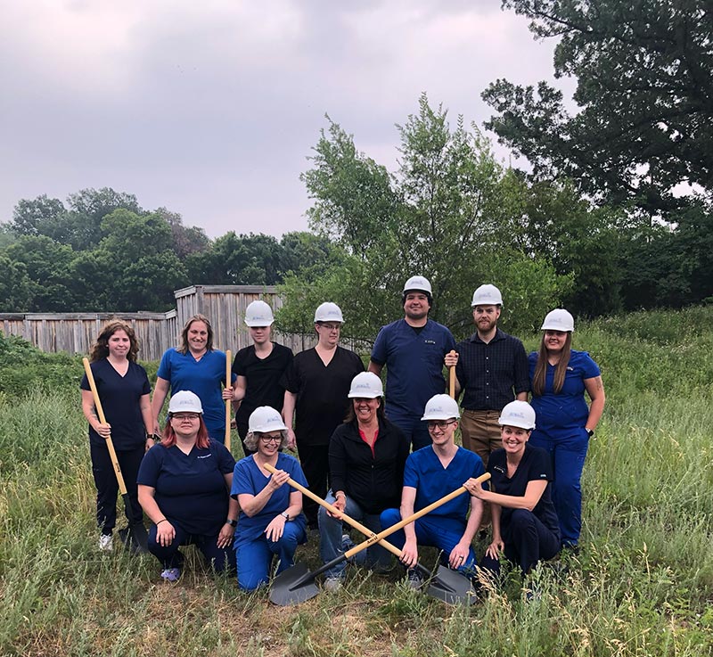 groundbreaking of new Bush Lake Pet Hospital construction